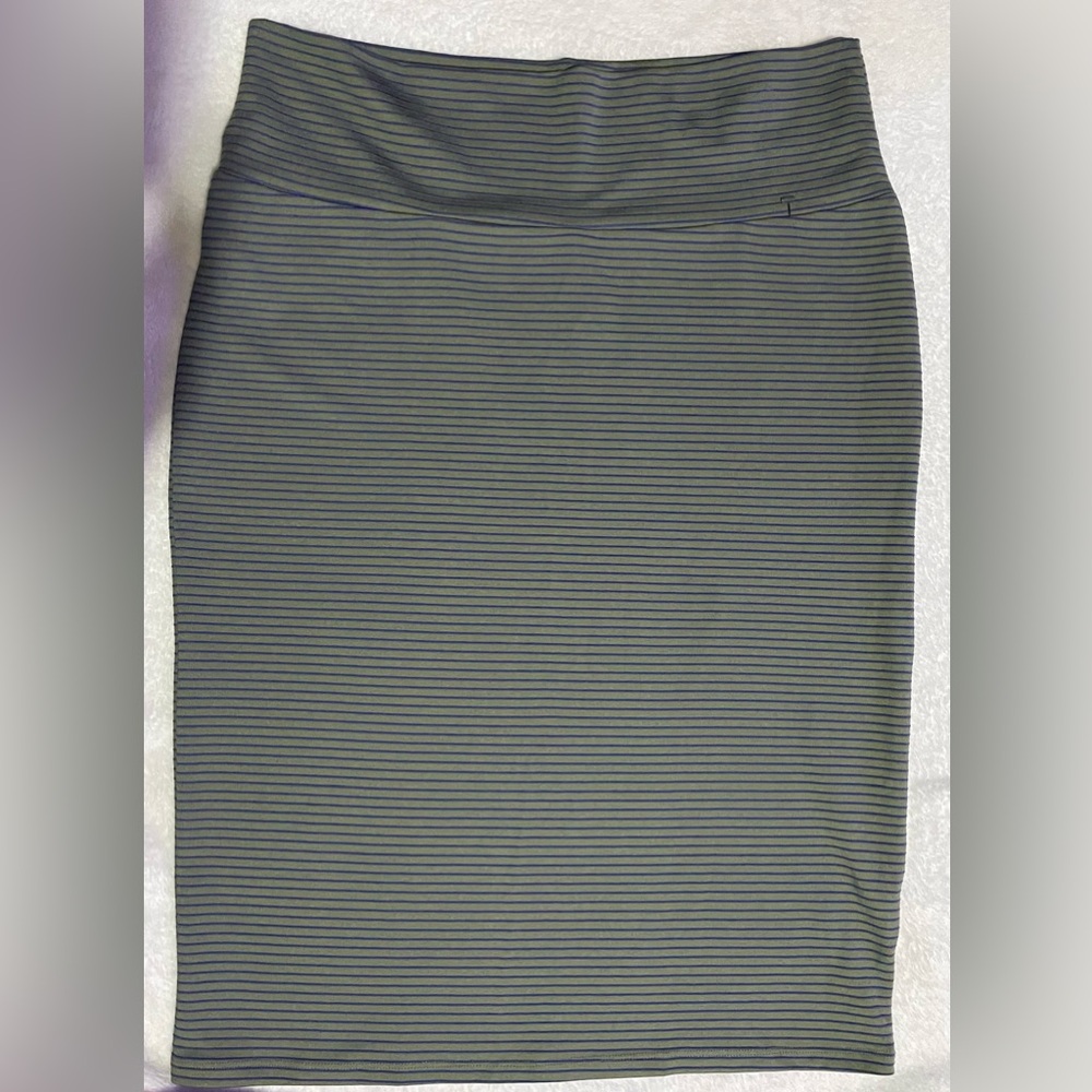 LulaRoe Striped Green & Blue Pencil Skirt